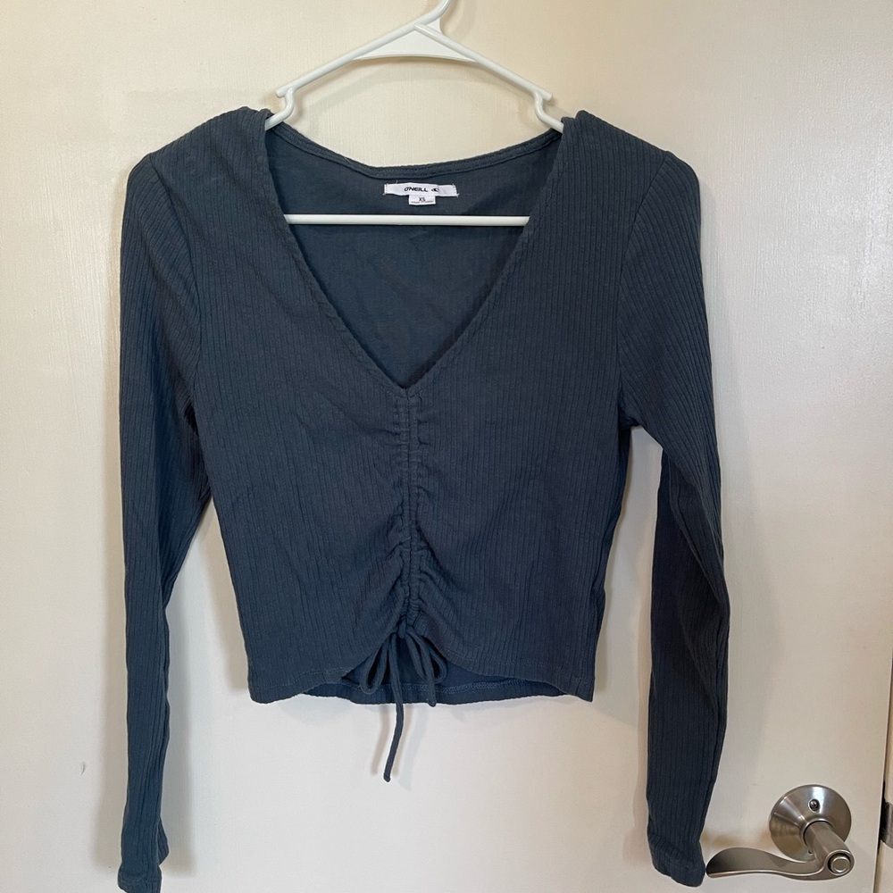 O’Neill cinch tie front longsleeve top